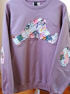 Dusty Violet Martha's Vineyard Island Patchwork Women's Sweatshirt