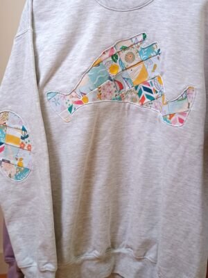 Grey Martha's Vineyard Island Patchwork Women's Sweatshirt